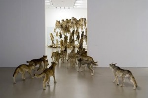 "Head On" Wolf Exhibit by Cai Guo-Qiang